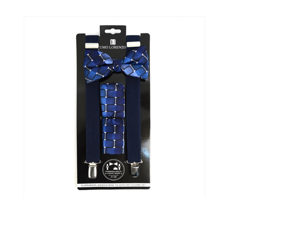 Bow Tie & Suspender Set- Navy