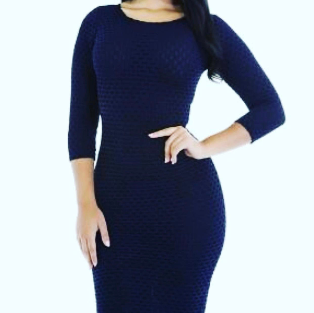 Wrapped In Lush Dress- Navy