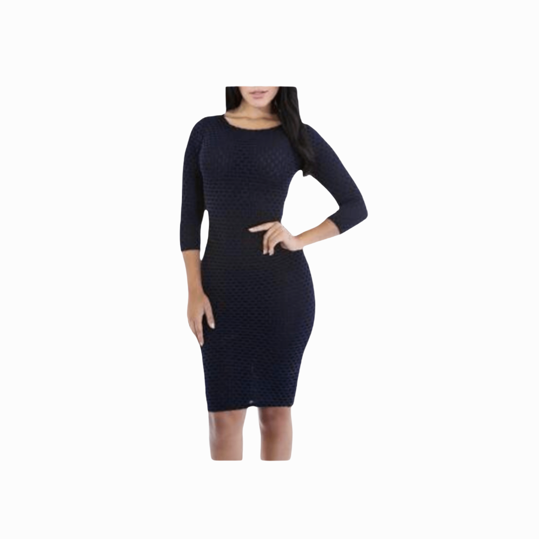 Wrapped In Lush Dress- Navy