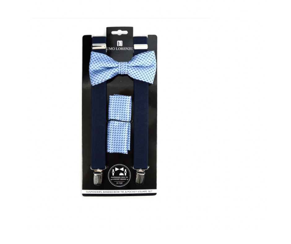Bow Tie & Suspenders Set- Carolina Blue