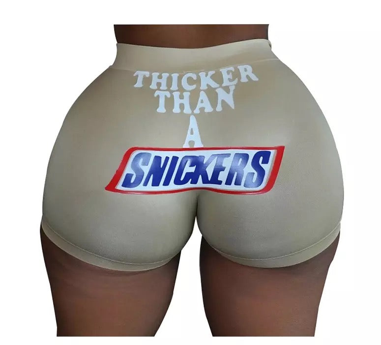 Thicker Than A Snickers Shorts- Tan