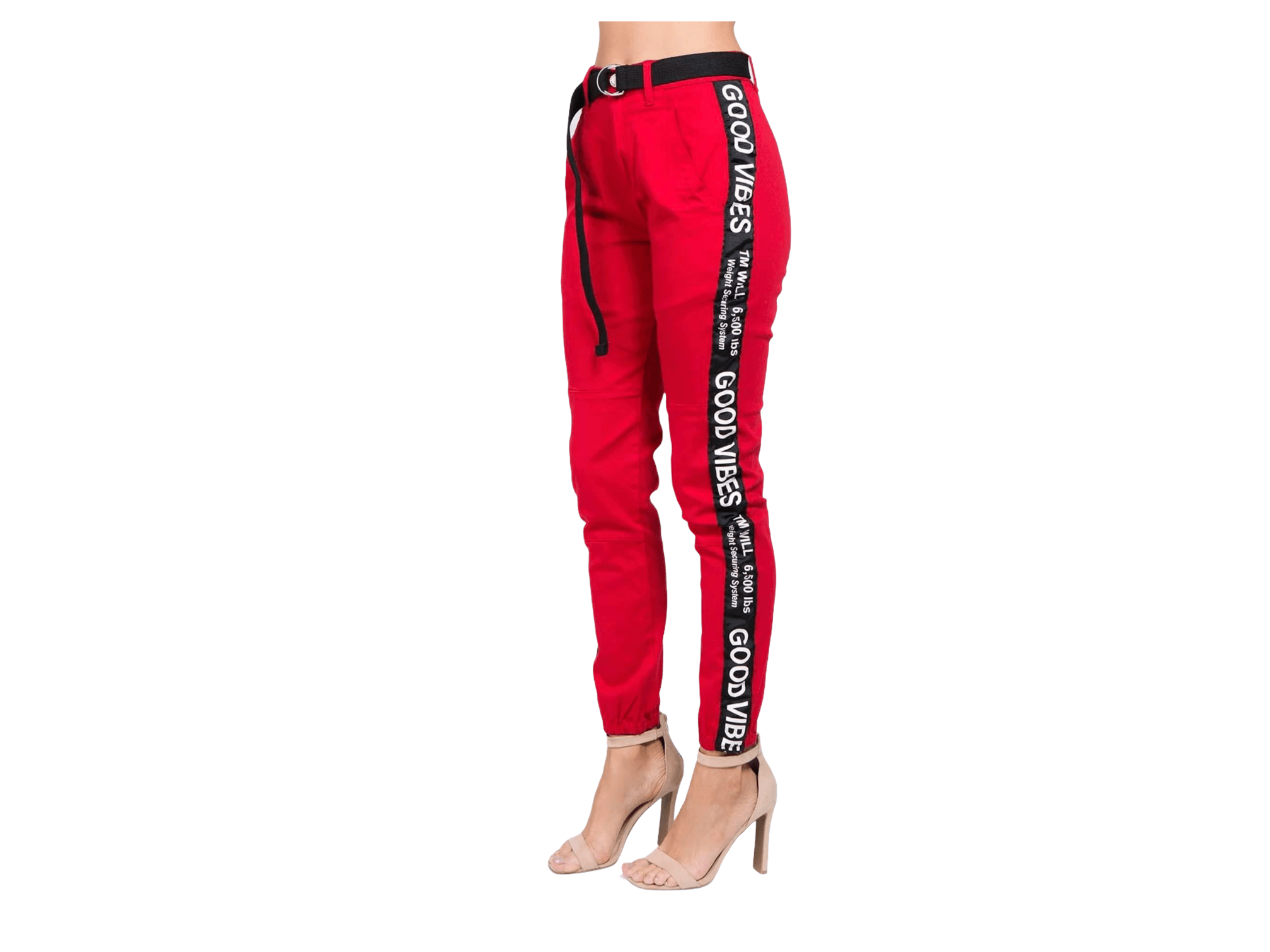 Good Vibes Jogger Pants- Red